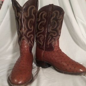 Tony Lama ostrich skin boots